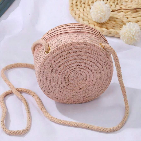 Shein - 1Pcs 12CM Pink Small Round Bag