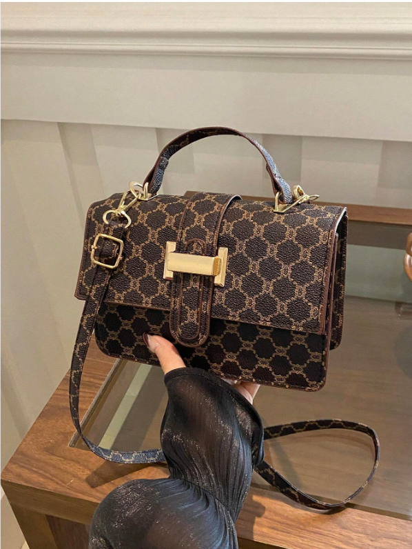 Shein - Contrast Pattern Portable Women Autumn And Winter Matching Handbags,