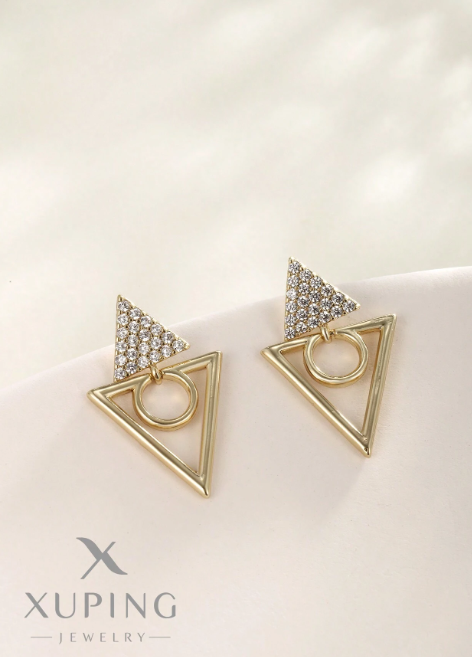 Shein - 1 Pair XUPING Geometric Design Minimalist Earrings