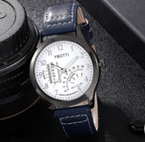 The Original Watches- Shein Men's Blue Strap Chic Round Pointer Quartz Watch & 4pcs Bracelets
