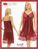 Emerce - 1 Piece Silk Short Nightwear For Girls & Women