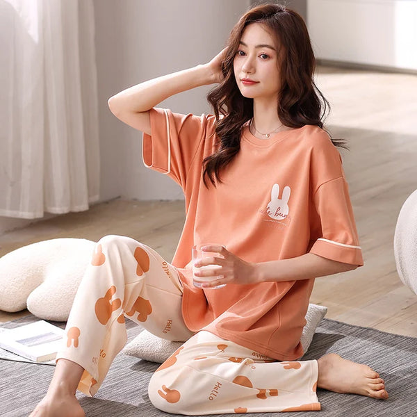 VYBE - Cute Bunny Printed PJ Suit