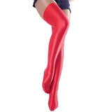 Emerce - Shiny Plain Women Leg Stocking Red