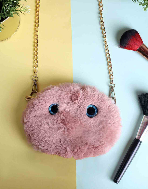 RangooN - Tea-Pink Fluffy Pouch Bag