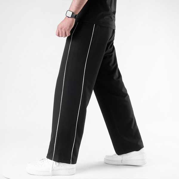 Vybe - Side Stripe Wide Leg Trouser - Black