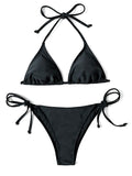 Emerce - Heat Black Padded String Ribbed Bikini