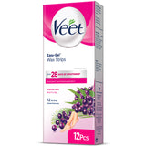 Veet Cold Wax strips Normal Body & Legs 12 strips for Hair removal