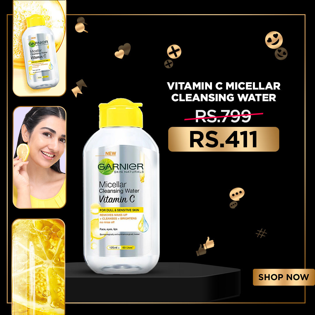 Garnier- Skin Active Vitamin C Micellar Makeup Cleansing Water, 125 ml