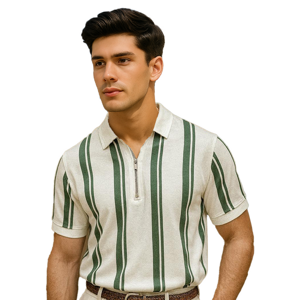 Vybe - Quarter Zipper Polo - White