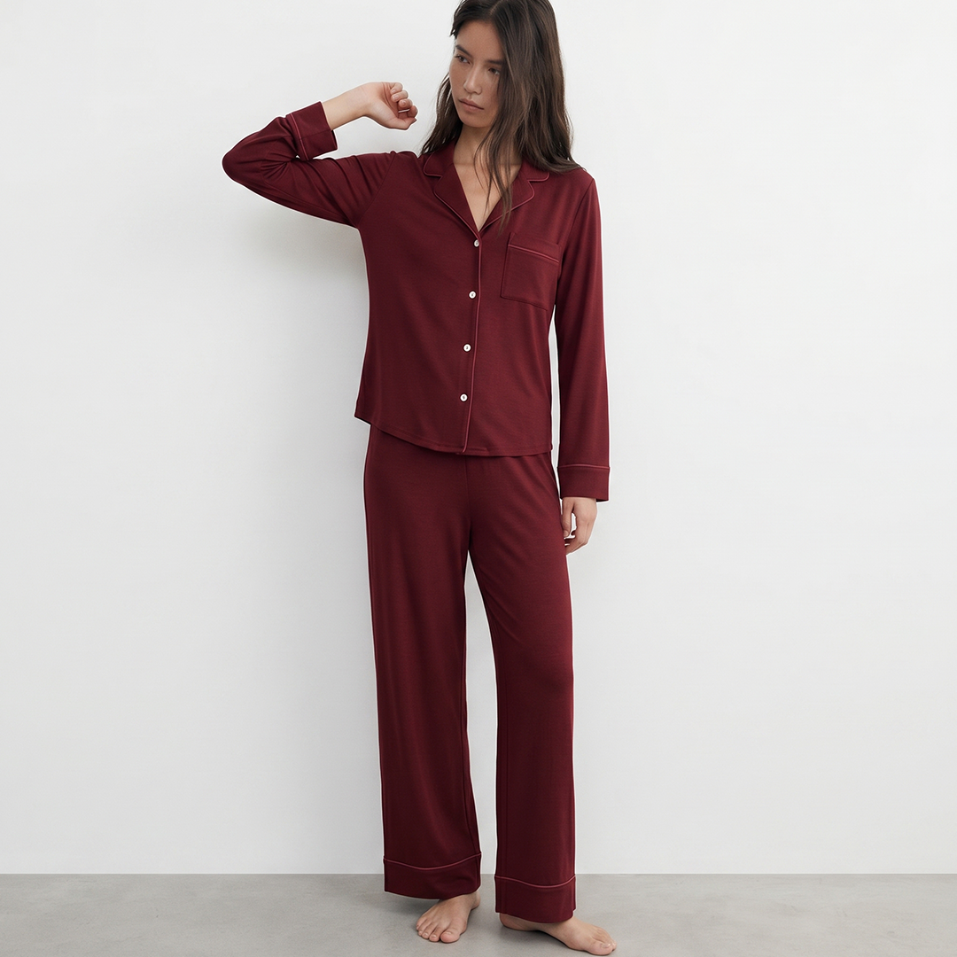 Cloud Pajama Set - Deep Red – Bagallery