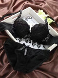 Emerce - Floral Embroidery Bella Padded Bra and Panty Set