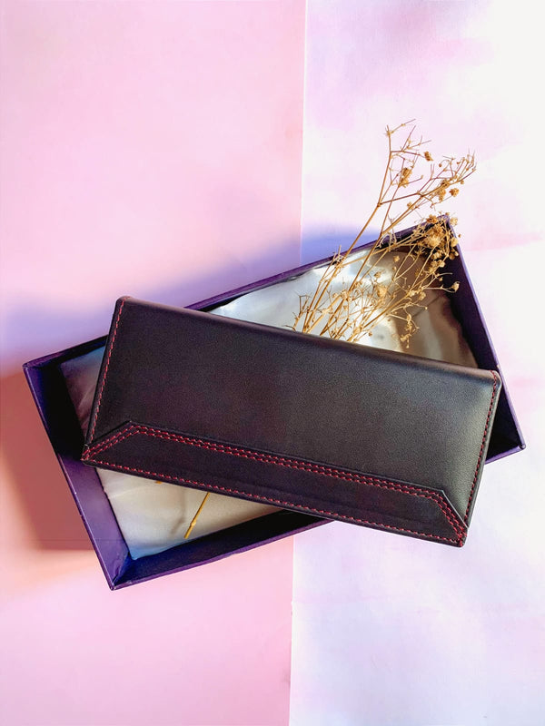 The Original - Women/Ladies Long Pure Leather Wallet  With Gift Set Box BrodeBrown