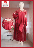 Emerce - Irish 3PCS 100% Silk Pajama Suit