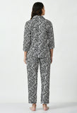 Emerce - Galaxy Printed Pajama Suit Pattern Black