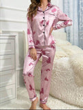 Emerce - Galaxy Pajama Suit Printed Hearts Pink