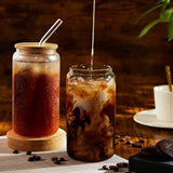 Home.Co - Glass Tumbler with Lid & Straw