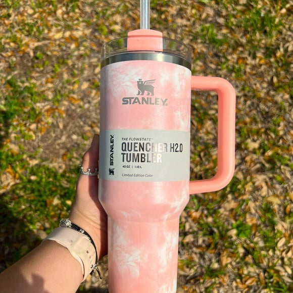 Home.Co - Original Stanley Quencher H2.0 Tumbler 40 oz - Peach Tie Dye