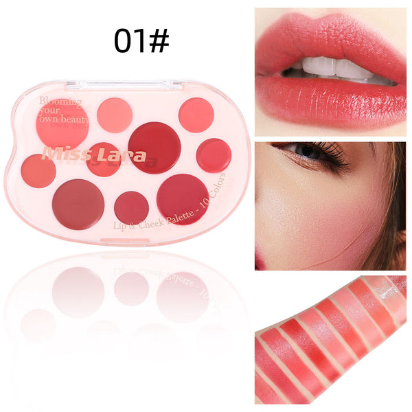 Miss Lara - Aesthetic Lip & Cheek Cream 10 colors Palette -1
