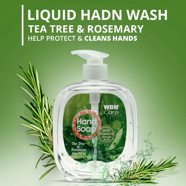 WBM Care- Hand Wash Tea Tree And Rose Mary, 500ml