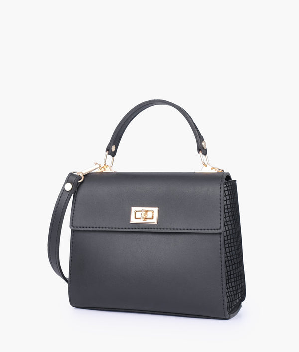 RTW - Black Criss-Cross Top-Handle Bag