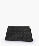 RTW - Black quilted evening clutch with snap closure
