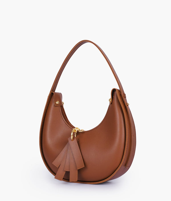 RTW - Brown crescent hobo bag