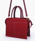 RTW - Burgundy suede trapeze top-handle bag