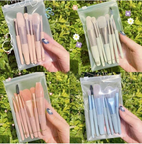 Miss Rose - 8 Pcs Makeup Brush Set Random Colors