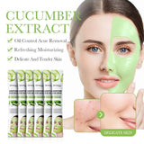 BIOAQUA - Tender Skin Care 10pcs Cucumber Face Mask Mud Oil Control 80g