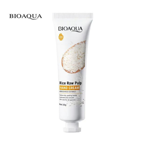 BIOAQUA - Rice Raw Pulp Hand Cream Anti Chapping Anti Aging Moisturizing Glowing Cream 30g