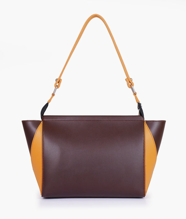 RTW - Dark brown and mustard trio twist handbag