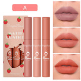 Dragon Ranee - 3Pcs Strawberry Matte Liquid Lipstick Set A