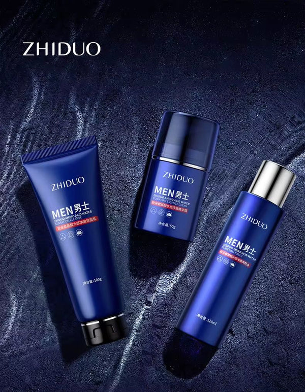 ZHIDUO 3 in 1 Cool Black Head Moisturizing Mens Skin Care Kit