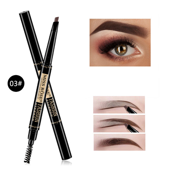 Miss Rose - 2 in 1 Double Head Long Lasting Waterproof Eye Brow Pencil & Brush 0.2g-03