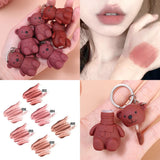 Colourme - Julystar PACK OF 3 Bear Keychain Style Trendy LIP GLOSS MATTE MAKE UP YOUR LIPS FOR GIRLS & FOR WOMEN MOC153