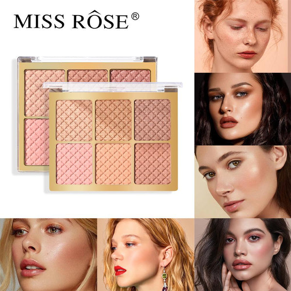 Miss Rose - 6 Color Square Face Palette 3.5g 6004-023N