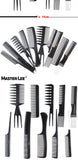 Colourme - Julystar 10pcs Styling Tools Hair Care 10pcs/Set Professional Hair Brush Comb Salon Barber Anti-static Hair Combs Set