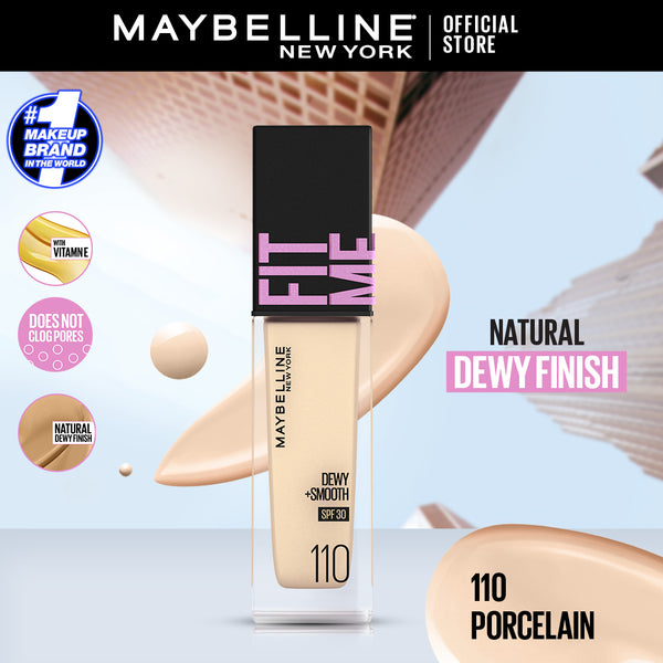 Maybelline New York-  Fit Me Dewy+ Smooth Foundation- 110 Porcelain