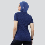 Flush Fashion - Women's Flex Fit Breathable Activewear T-Shirt - Dark Blue