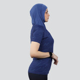 Flush Fashion - Women's Flex Fit Breathable Activewear T-Shirt - Dark Blue