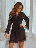 Emerce - Spike Black Women Plain Nightgown Set