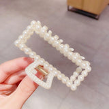 Home.Co - Faux Pearl Claw Clip - Rectangle