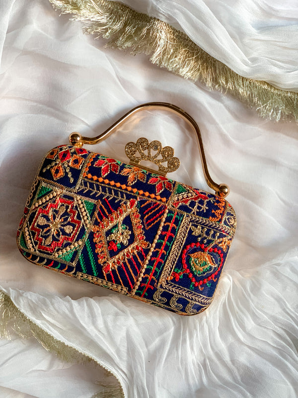 The Original - Hand Embroided Cluthes Blue Evening Bag