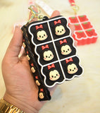 The Original Mini Silicon Zipper coin Pouch With KeyChain Black Micky Mouse