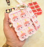 The Original Mini Silicon Zipper coin Pouch With KeyChain Pink UniCorn