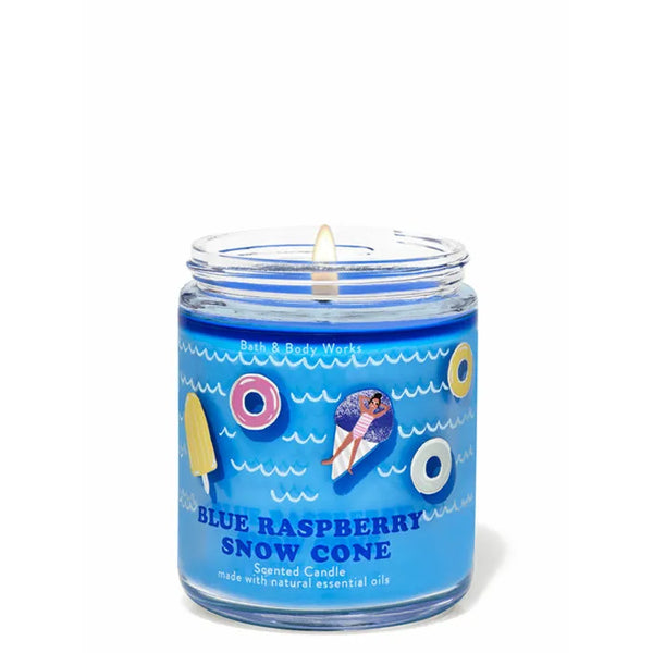 Bath & Body Works Blue Raspberry Snow Cone Single Wick Candles 198g