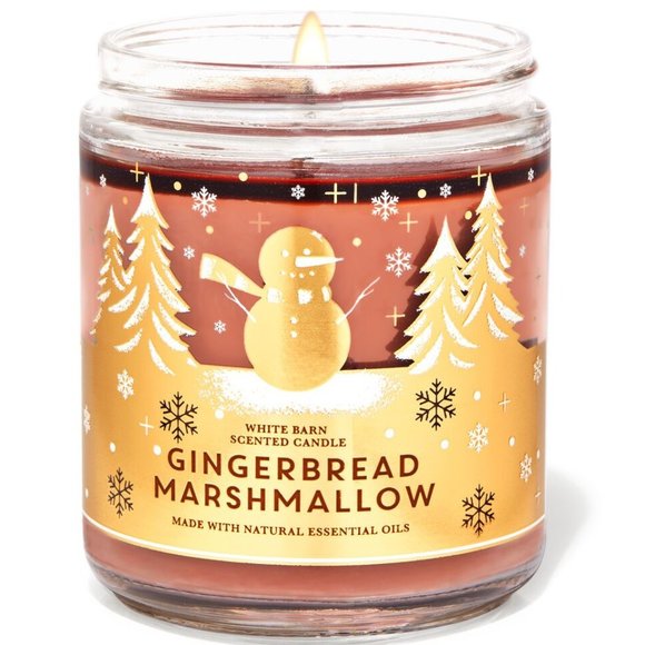 Bath & Body Works Gingerbread Marshmallow Single Wick Candles 198g