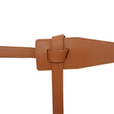 The Original Shein Belt- Double Sided PU Leather Tie Knot Coat Belt Camel Color