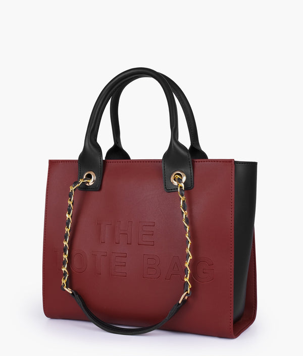 RTW - Maroon chain handle tote