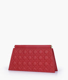 RTW - Maroon quilted evening clutch with snap closure